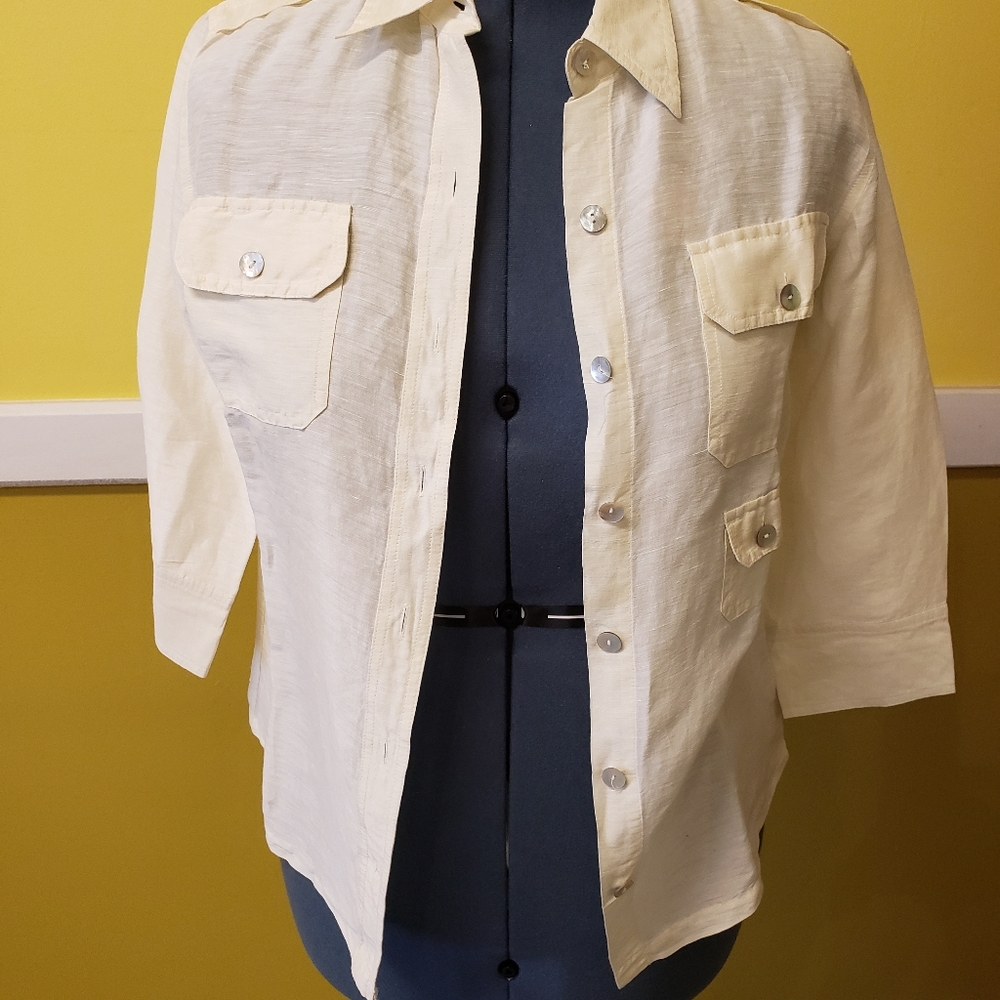 Chico's cream colored Safari style blouse